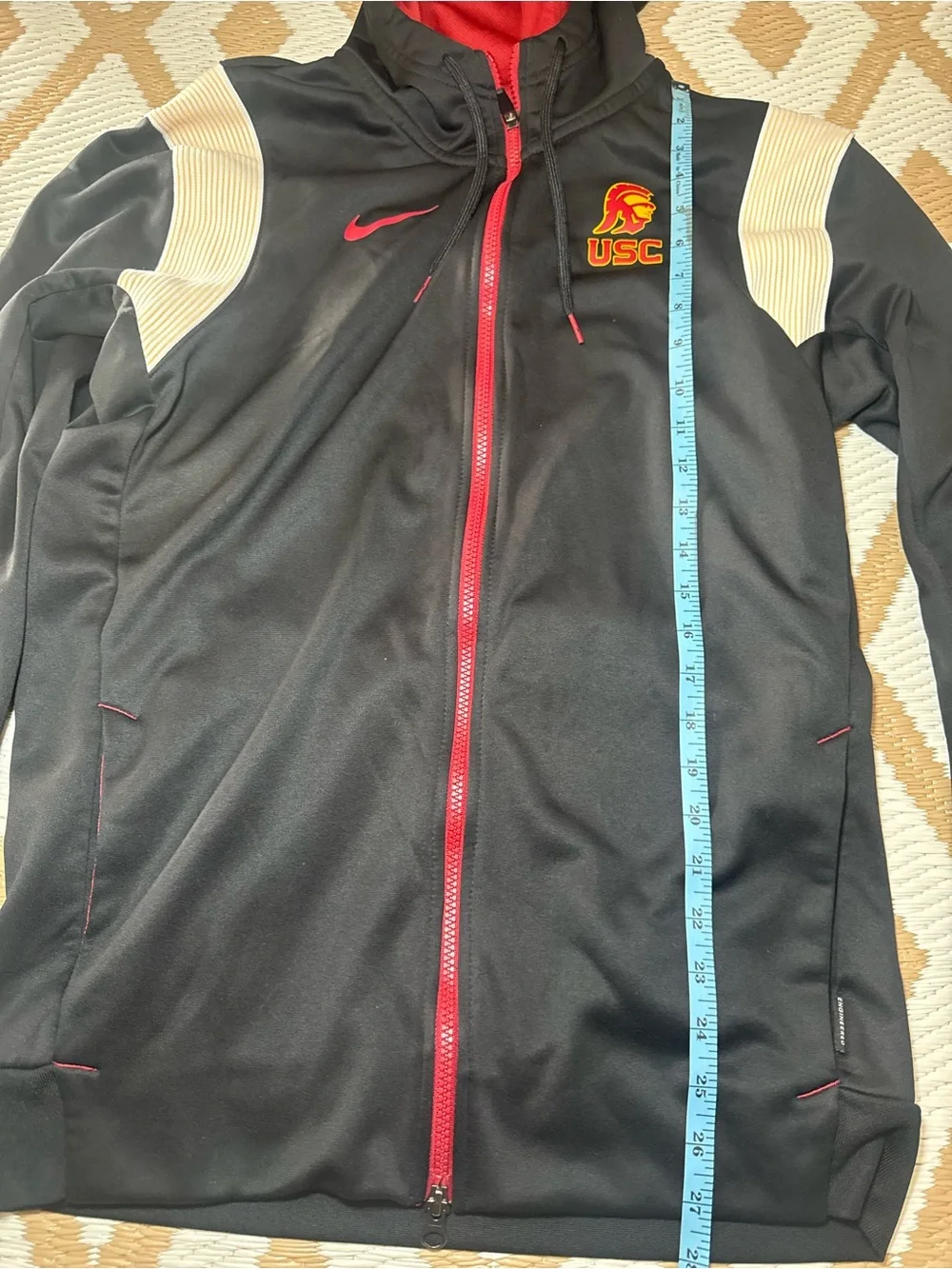Nike Therma-FIT USC Trojans Full Zip Hooded Jacket L Black Red Gold